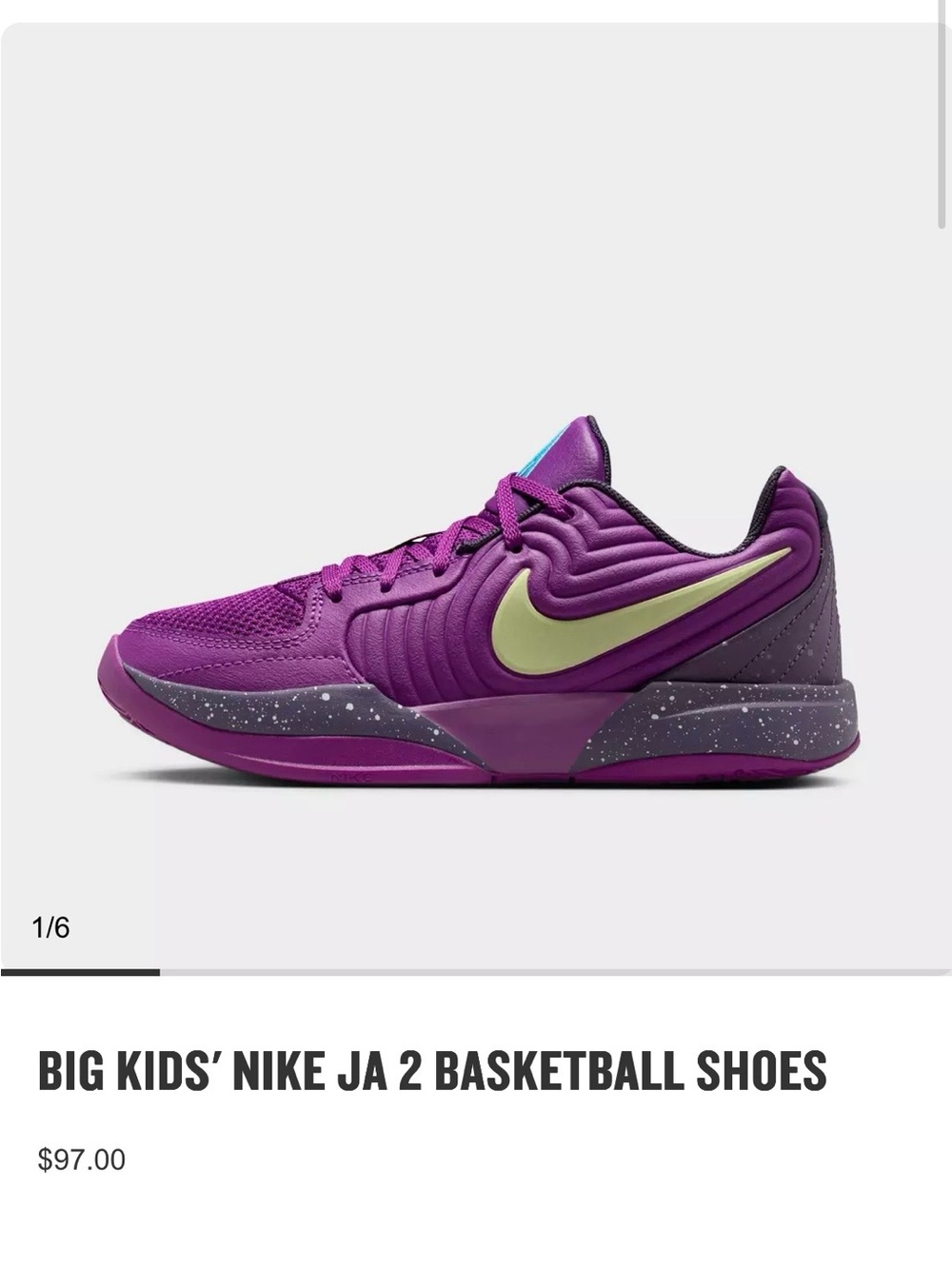 Nike Purple Basketball Sneakers with Lime Swoosh